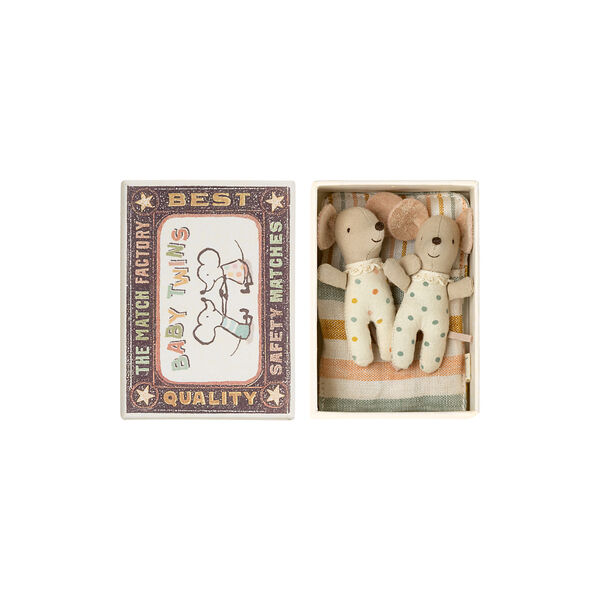 Zwillings-Babym&auml;use in einer Streichholzschachtel, Maileg