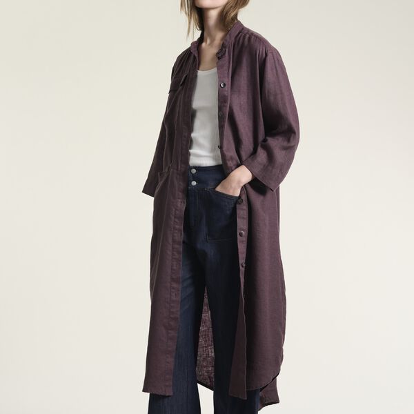 Lazy Leinenhemdkleid, raisin, BITTE KAI RAND