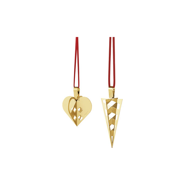 2025 Weihnachtsornament-Set 2 Stk., gold, Georg Jensen