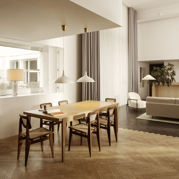 S-Table Esstisch rechteckig ausziehbar, matt lackierte Eiche, GUBI