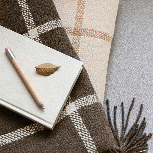 Tartan Throw, brown Tartan Throw, brown, ELVANG