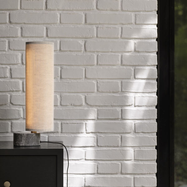 Unbound Tischleuchte, grauer Marmor/Canvas, GUBI