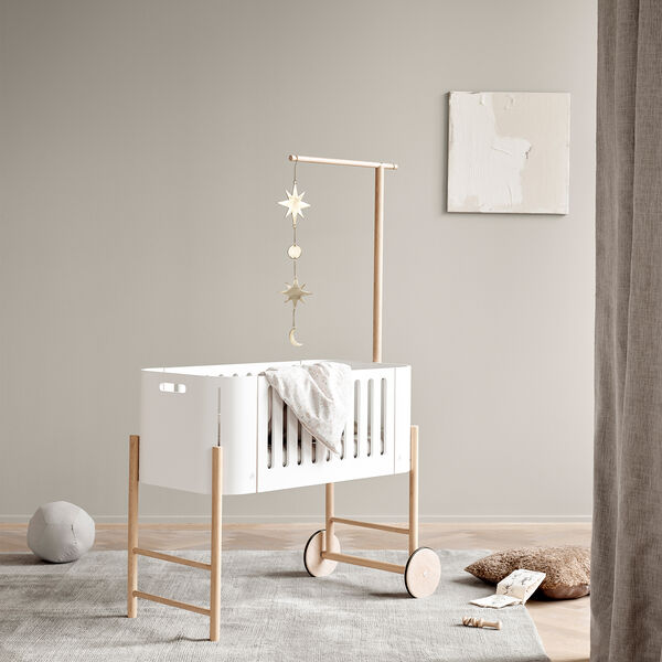 Wood Co-Sleeper incl. Bench Conversion, white/oak, Oliver Furniture