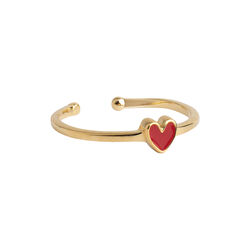 Amore-Ring, forgyldt/r&oslash;d, ENAMEL Copenhagen
