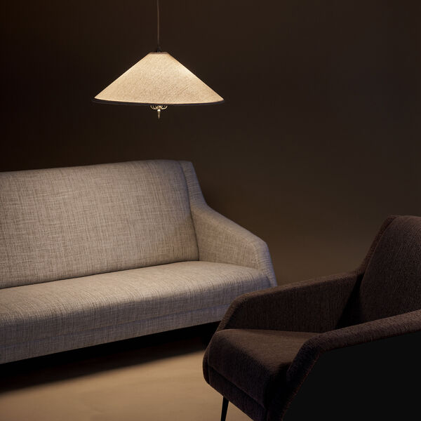 1967 Pendelleuchte, Messing/Canvas, GUBI