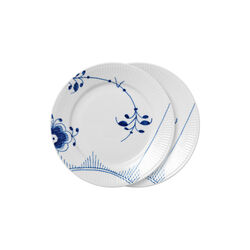 Blau Mega geriffelter Teller Ø 22 cm, 2 Stk., Nr. 2, Royal Copenhagen