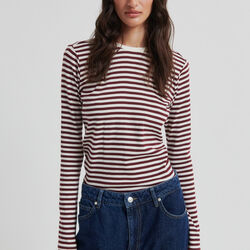 Alvilda Rundhals-T-Shirt, fudge, Second Female