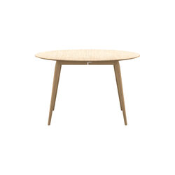 PLAYdinner Round Ø120 Dining Table with Extension, white oiled oak, Bruunmunch Furniture