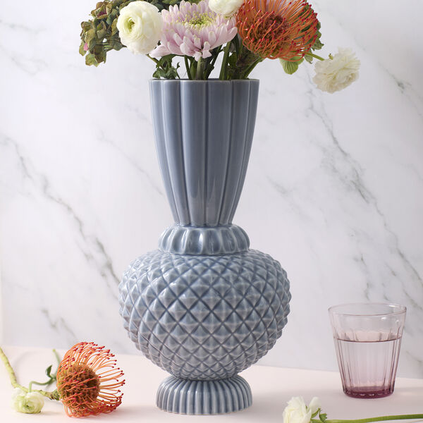 Samusrium Jumbobell Vase, blau/grau, Dottir Nordic Design