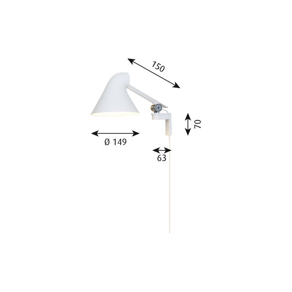 NJP Wandleuchte, weiß, Louis Poulsen