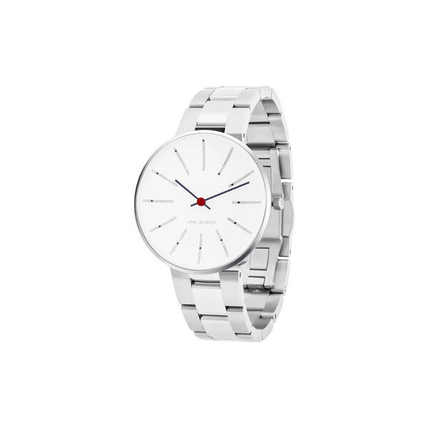 Bankers Wrist Watch, white/steel/steel Bankers Wrist Watch, white/steel/steel, Arne Jacobsen Watches