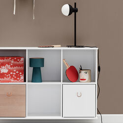 Wood Shelving Unit 5x2 Horizontal with Support, Oliver Furniture