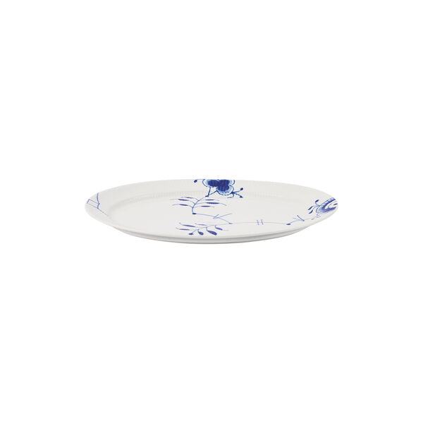 Blaue Mega gerippte ovale Platte 35 cm, Royal Copenhagen