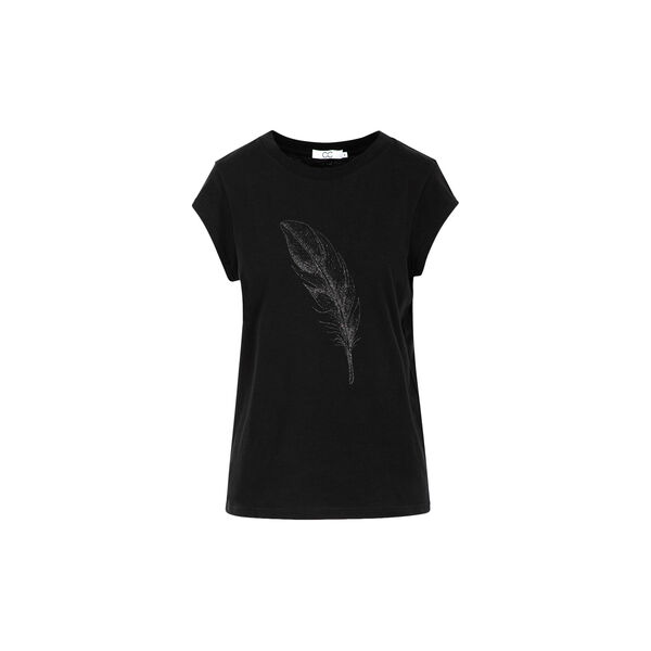 CC Heart FEATHER tee, black, Coster Copenhagen