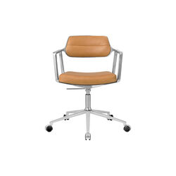 VIPP453 Swivel+ Stuhl mit Rollen, camel/poliertes Aluminium, Vipp