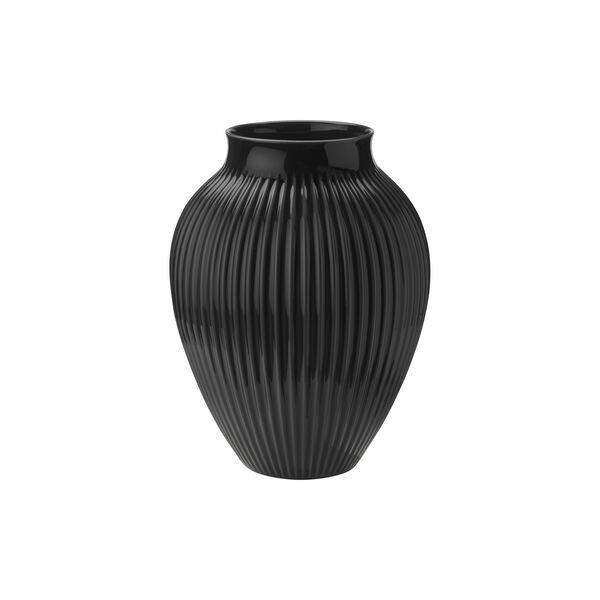 Knabstrup Vase Ripple, schwarz, Knabstrup Keramik