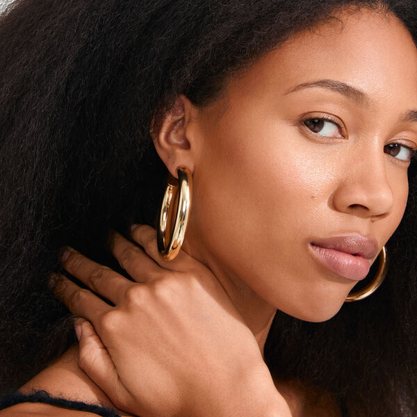 TOVIN hoop earrings, gold plated, Pilgrim