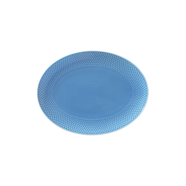 Rhombe Color Oval Serving Dish, blue, Lyngby Porcel&aelig;n