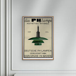 PH Lamp - Green, Poster & Frame