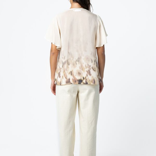 Ruffle top in Floral border print, floral border print, Coster Copenhagen