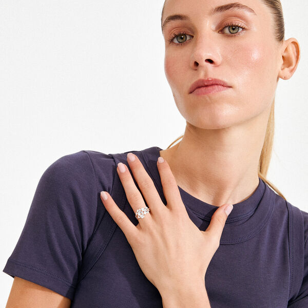 AJANI ring, versilbert, Pilgrim