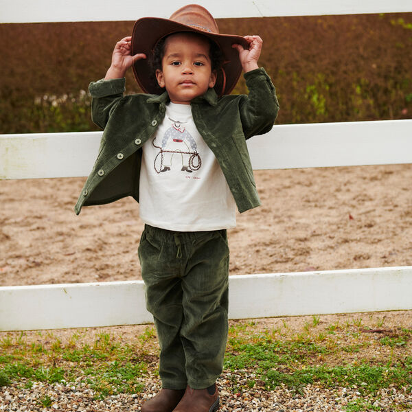 Cordhose mit verstellbarem Bund, dark green, Copenhagen Colors Organics