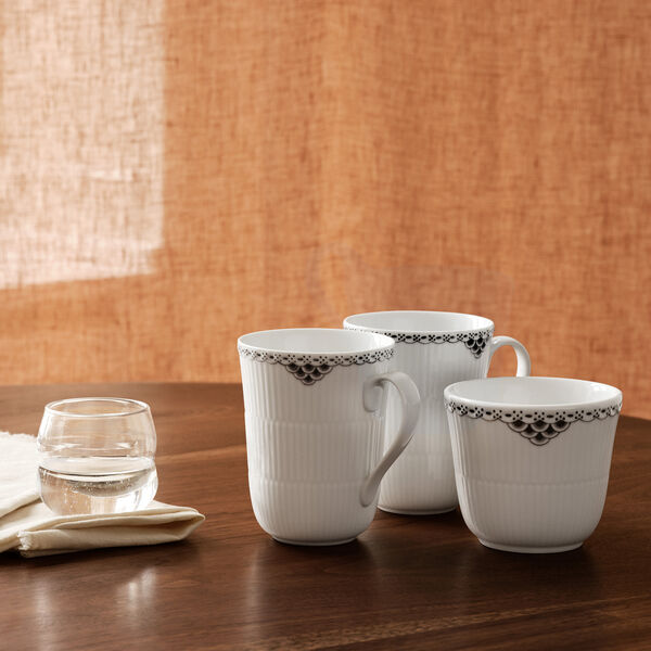 Schwarzer gerippter Blond-Thermobecher 26 cl, Royal Copenhagen