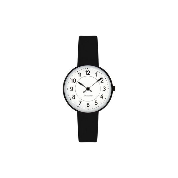 Station Wrist Watch, white/black/black Station Wrist Watch, white/black/black, Arne Jacobsen Watches