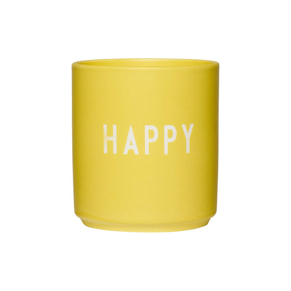 HAPPY Favourite cup, yellow, Design Letters