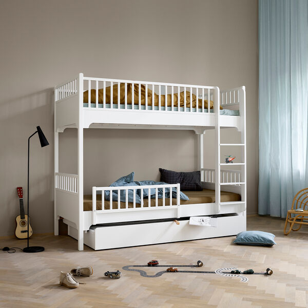 Seaside Classic Bunk Bed 90x200 cm with Vertical Ladder, Oliver Furniture