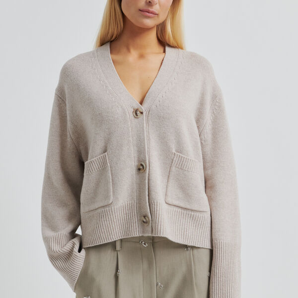 Alpha Strickjacke, mid brown melange, Second Female