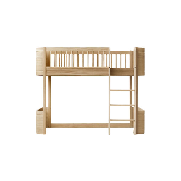 Wood Mini+ Low Loft Bed 68x162 cm, oak, Oliver Furniture
