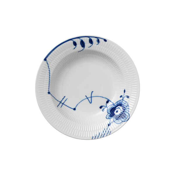 Mega Blau Gerippt tiefer Teller, 21 cm, Royal Copenhagen