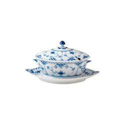 Musselmalet Vollspitze Saucenschale auf Fu&szlig;, Royal Copenhagen