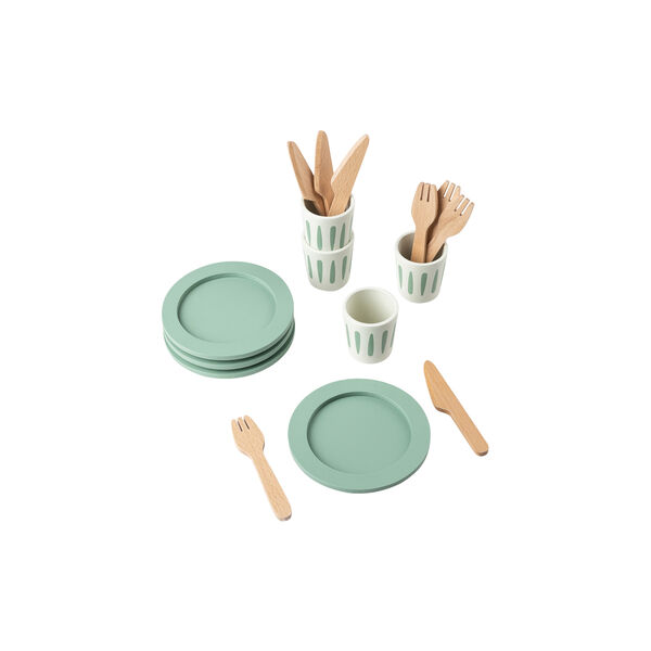 Tableware Set for 4, sage green, Sebra