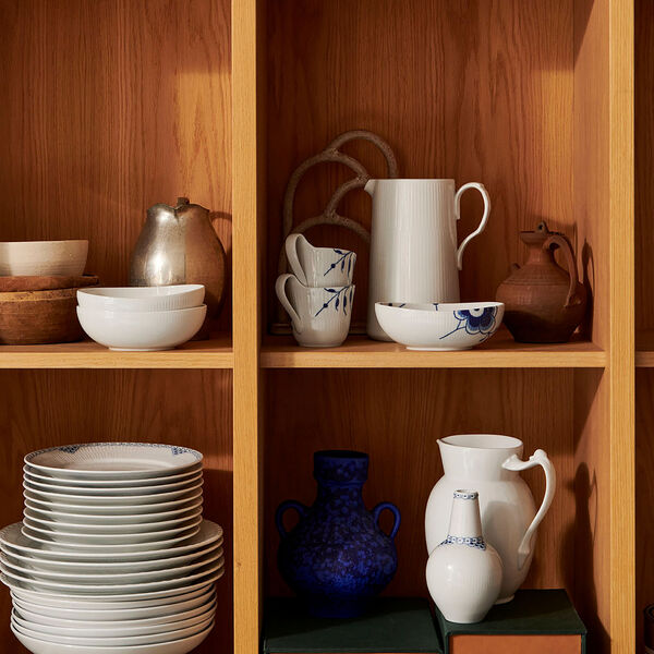 Wei&szlig; Gerippt ovale Schale 37 cl, 2 St&uuml;ck, Royal Copenhagen