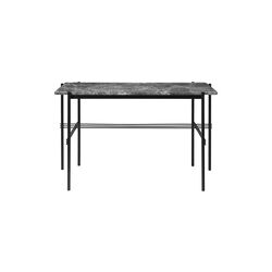 TS Schreibtisch, grauer Emperador-Marmor/schwarz, GUBI