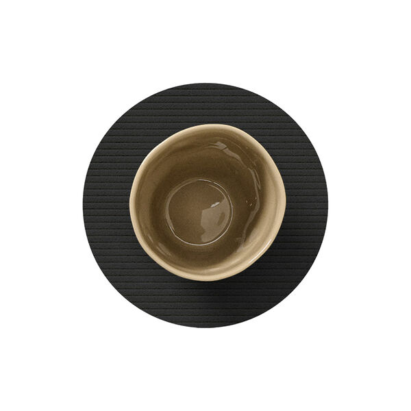 Corduroy glass mat Circle, black ink, LIND DNA