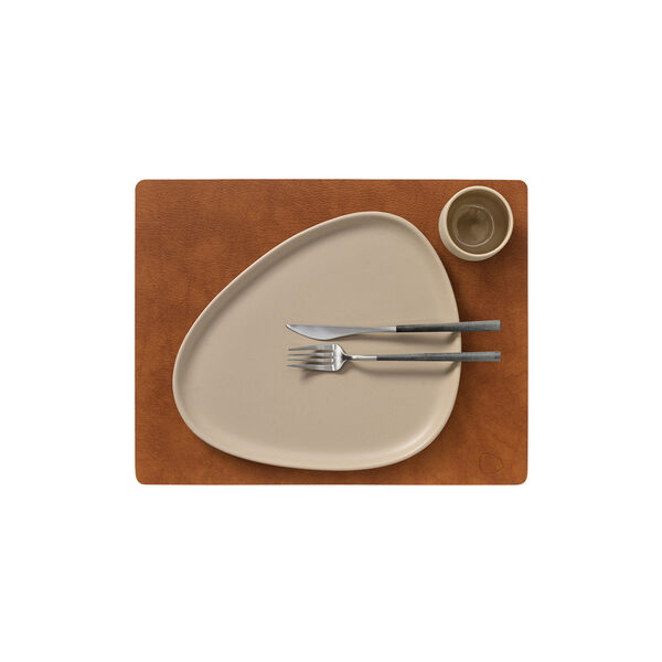 Bull table mat Square L, cognac, LIND DNA
