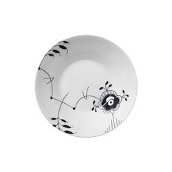 Mega Schwarz Gerippt tiefer Teller, 24 cm, Royal Copenhagen