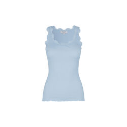 Silk Top w/ Lace , heather sky, Rosemunde