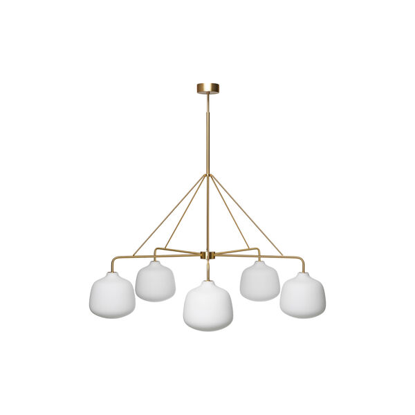 Holborn 5 Chandelier, brass, Rubn
