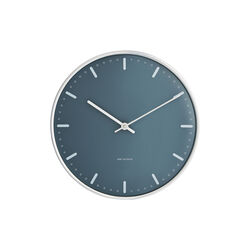City Hall Wanduhr Medium, blau, Arne Jacobsen Clocks