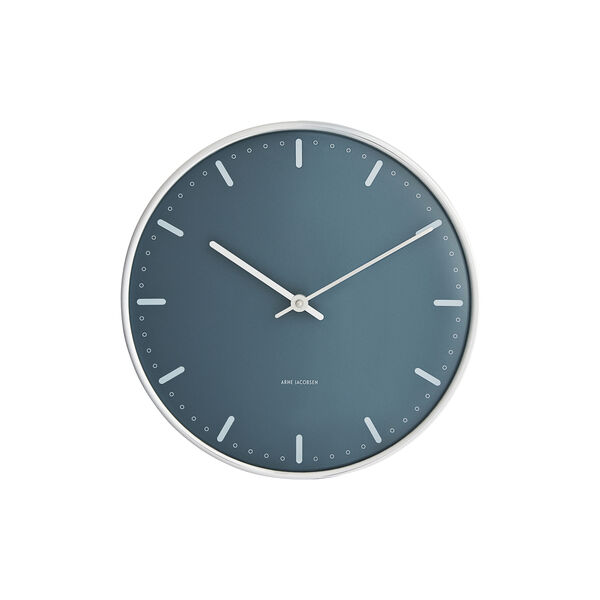 City Hall Wanduhr Medium, blau, Arne Jacobsen Clocks
