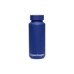 Thermo bottle COPENHAGEN, blue, Design Letters