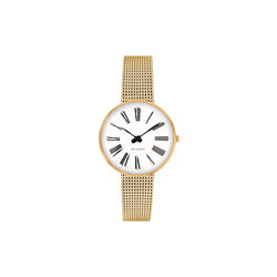 Roman Wrist Watch, white/gold/matt gold, Arne Jacobsen Watches