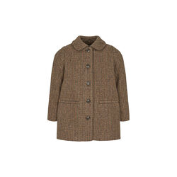 Olive Wool Coat, earthy check, MarMar Copenhagen