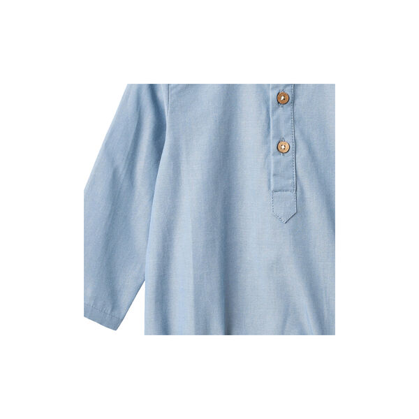 Strampler-Hemd Victor, blue chambrey, Wheat