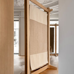 Poetic Grid Teppich, beige, Linie Design