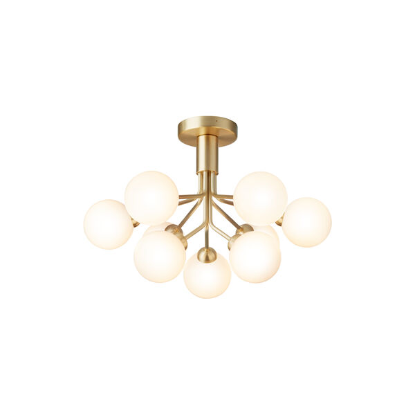 Apiales 9 Ceiling Lamp, brushed brass/opal, Nuura